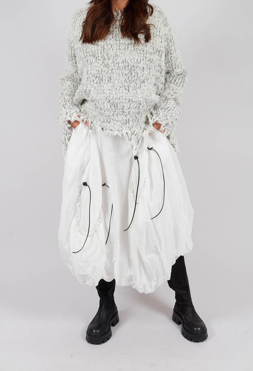 Tulip Skirt with Drawstring Pockets in Bone Paper - 1550304