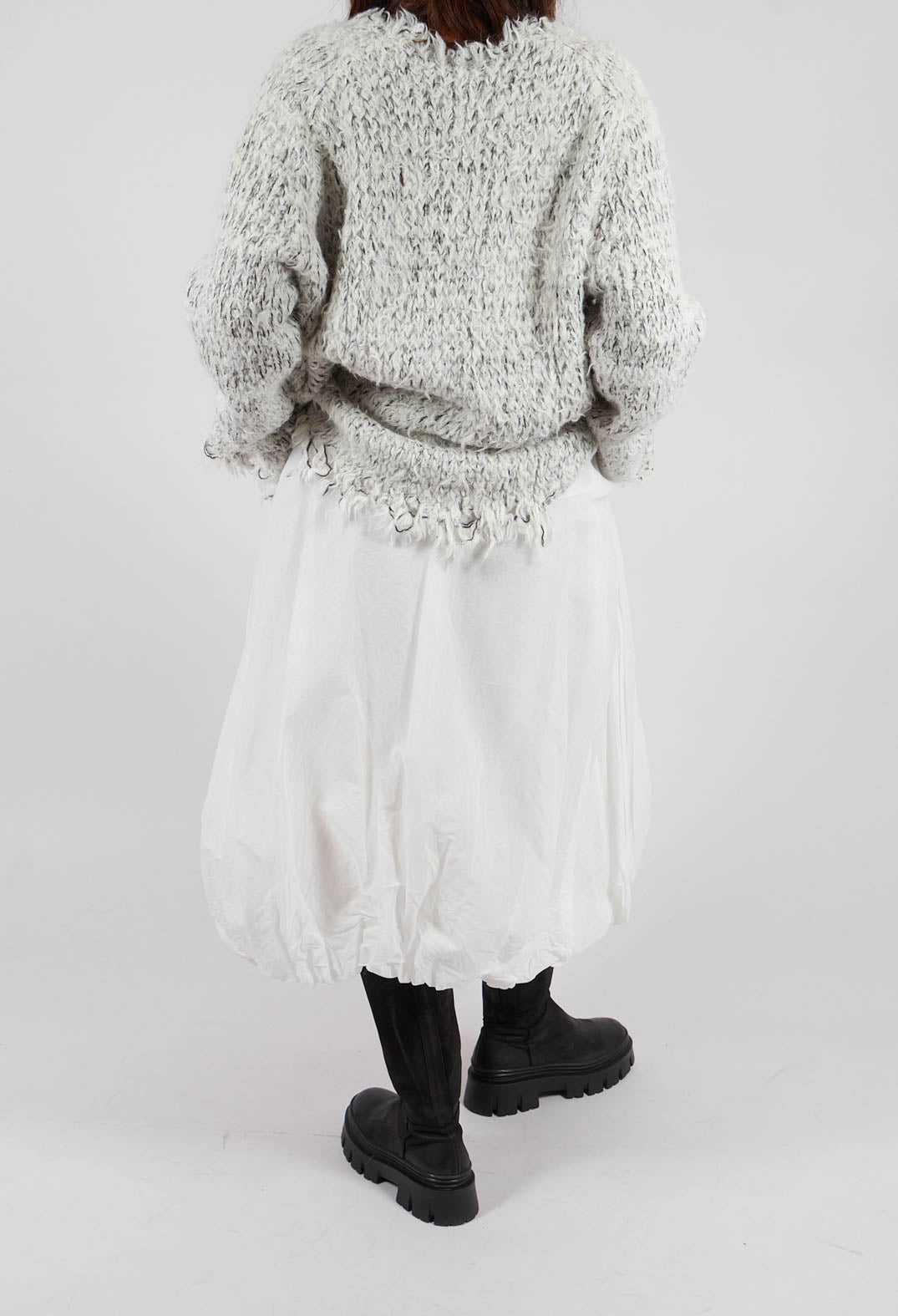 Tulip Skirt with Drawstring Pockets in Bone Paper - 1550304