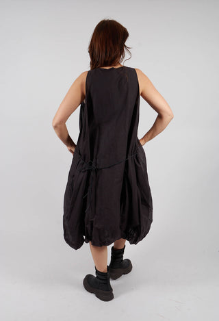Sleeveless Dress with Drawstring Pockets in Turf Paper - 1550905