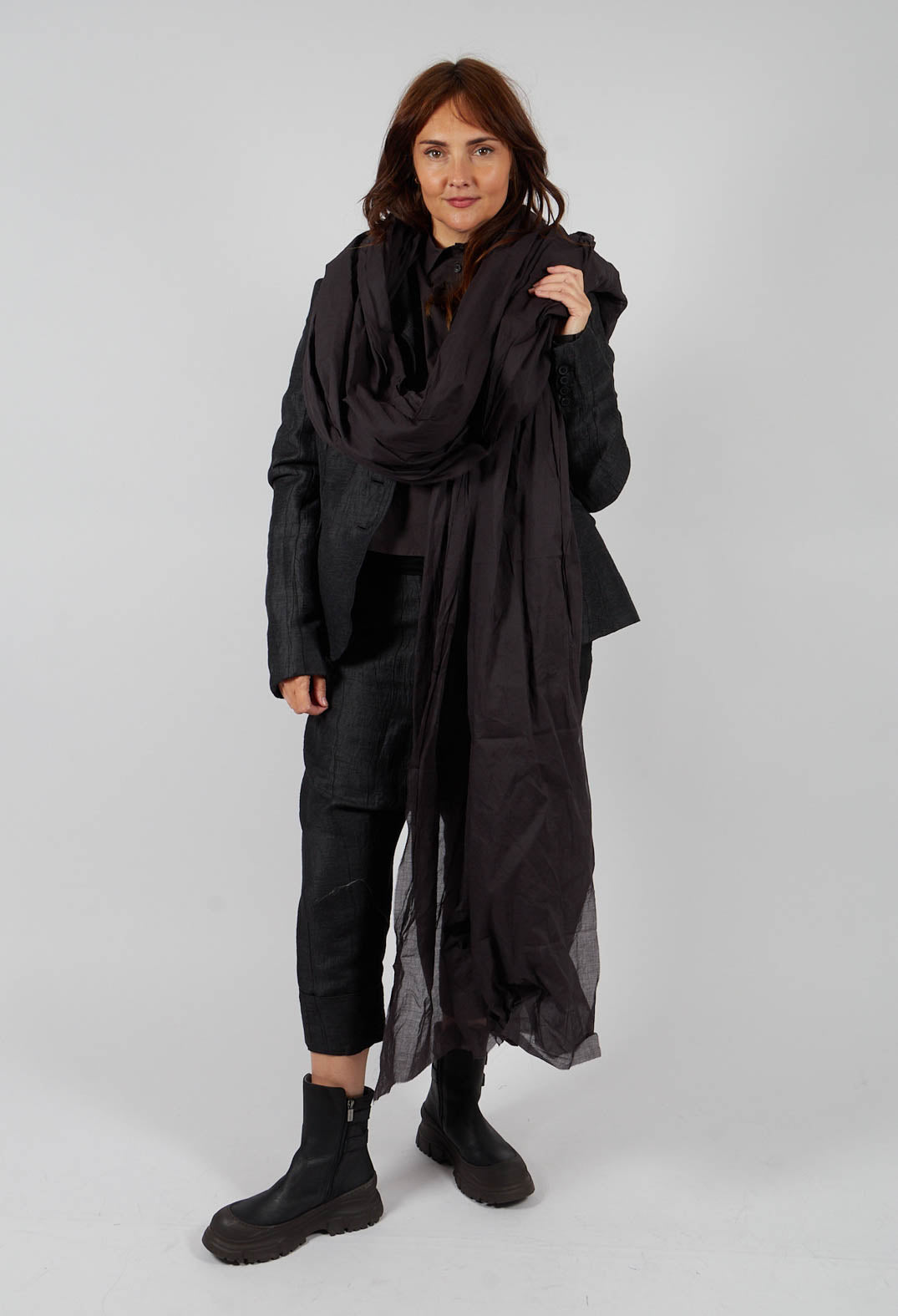Oversized Cotton Scarf in Turf Paper - 1551407