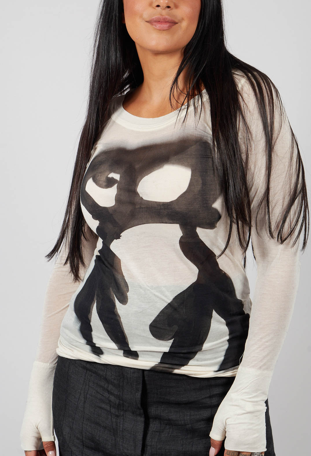 Long Sleeve T-Shirt in Bone Turf Print - 1620501