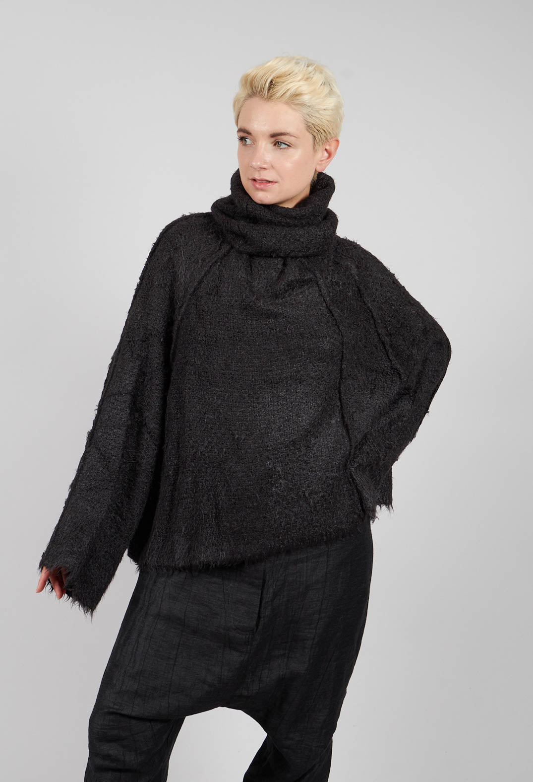 Roll Neck Jumper in Black - 1650703