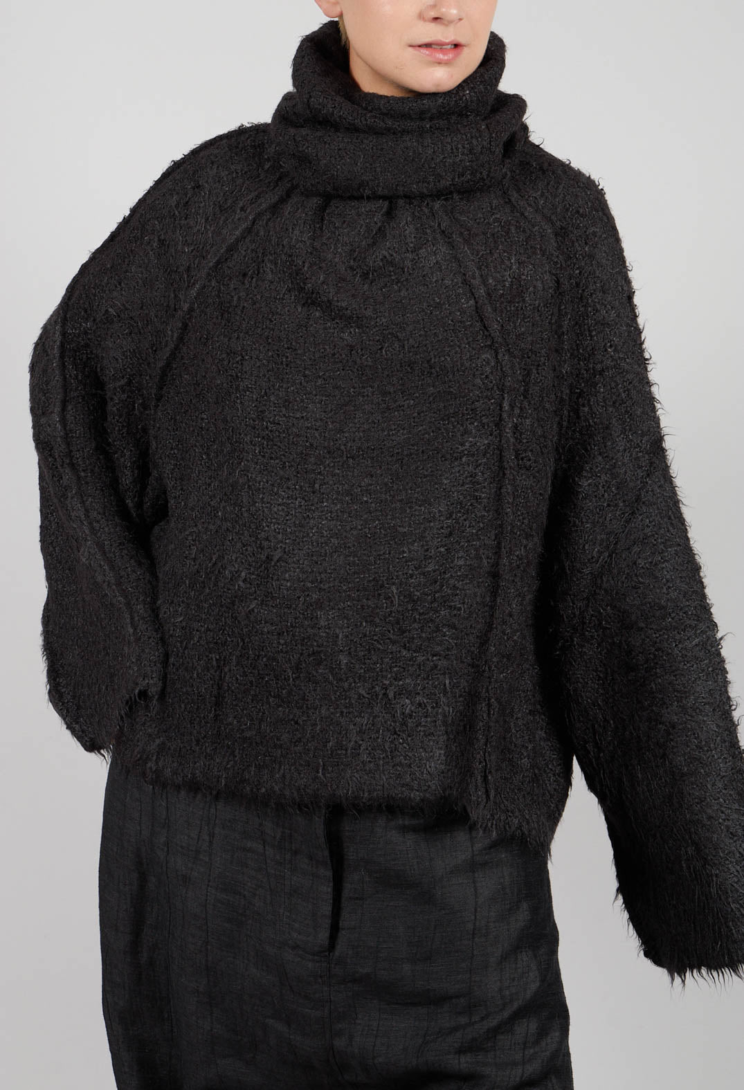 Roll Neck Jumper in Black - 1650703