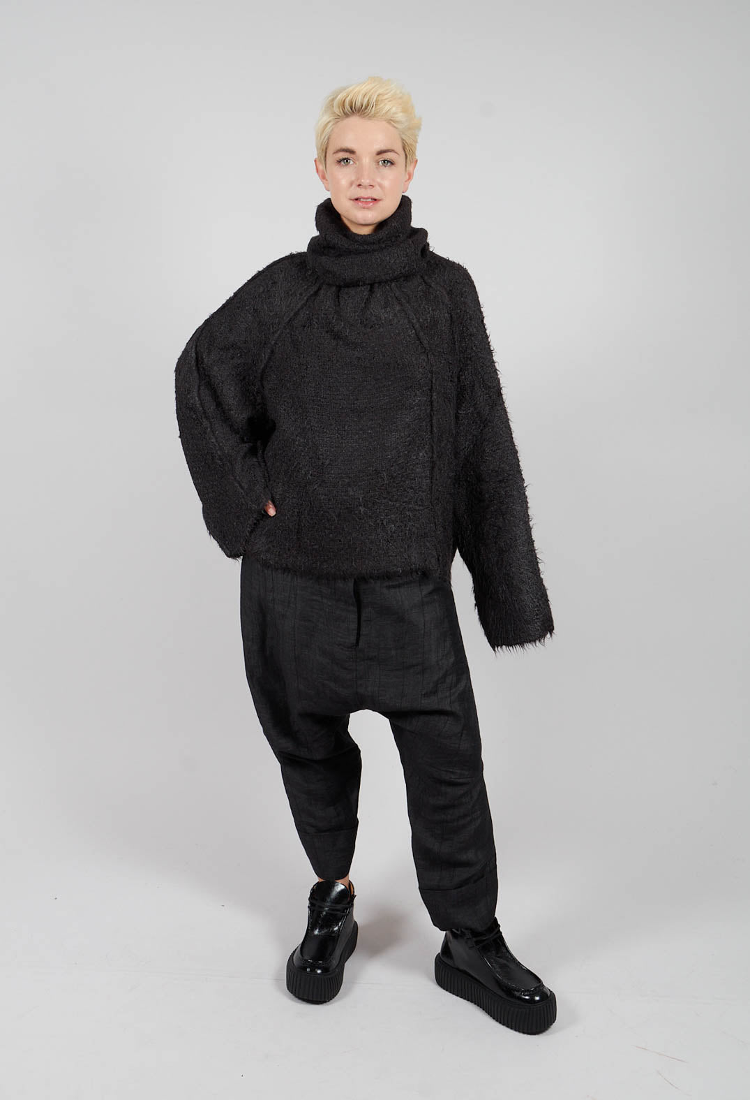 Roll Neck Jumper in Black - 1650703