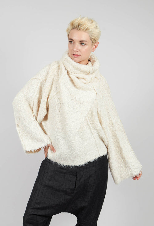 Roll Neck Jumper in Bone - 1650703
