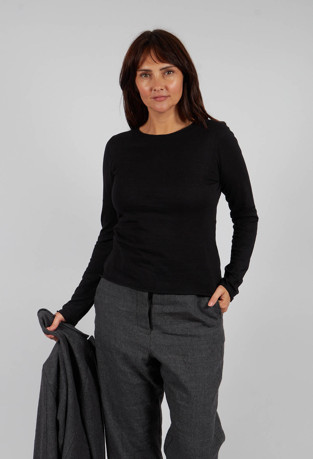 Long Sleeve Jumper in Black - 1740701