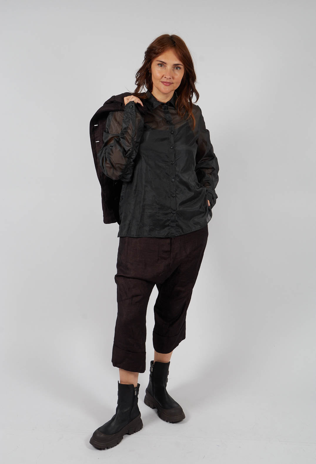 Sheer Silk Shirt in Black - 1780402