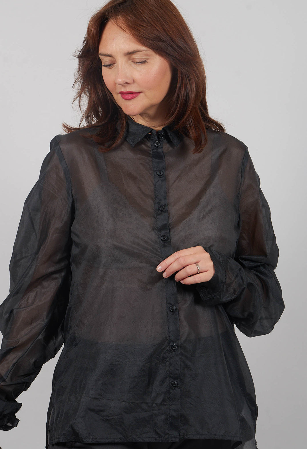 Sheer Silk Shirt in Black - 1780402