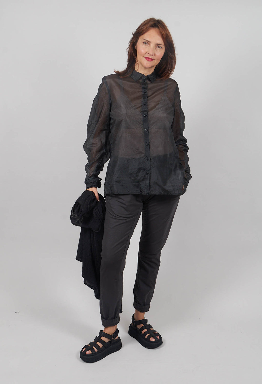 Sheer Silk Shirt in Black - 1780402