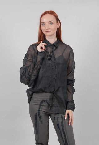Sheer Silk Shirt in Swamp - 1780402