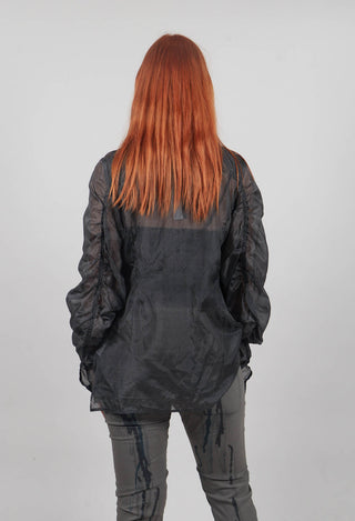 Sheer Silk Shirt in Swamp - 1780402