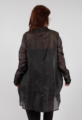 Sheer Silk Shirt Dress in Turf - 1780904