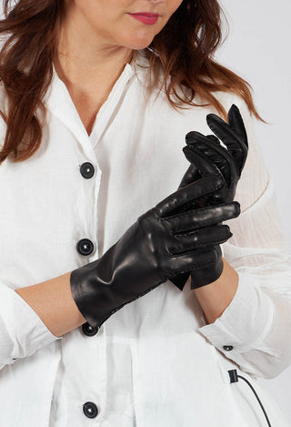 Long Leather Gloves in Black - 1802002