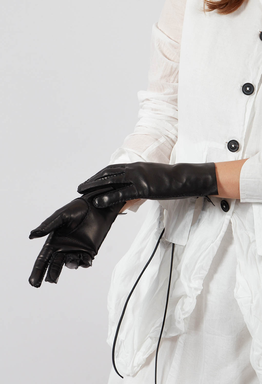 rundholz handschuhe Rundholz Mainline Long Leather Gloves in Black