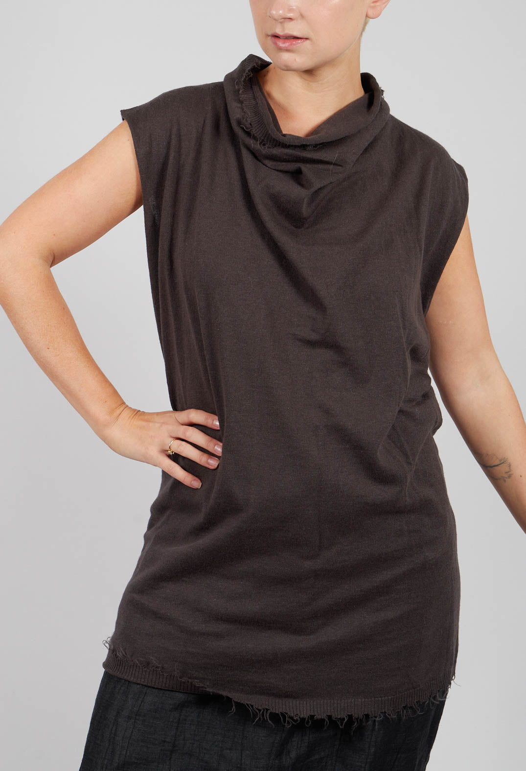 Sleeveless Knitted Top in Swamp - 1847406