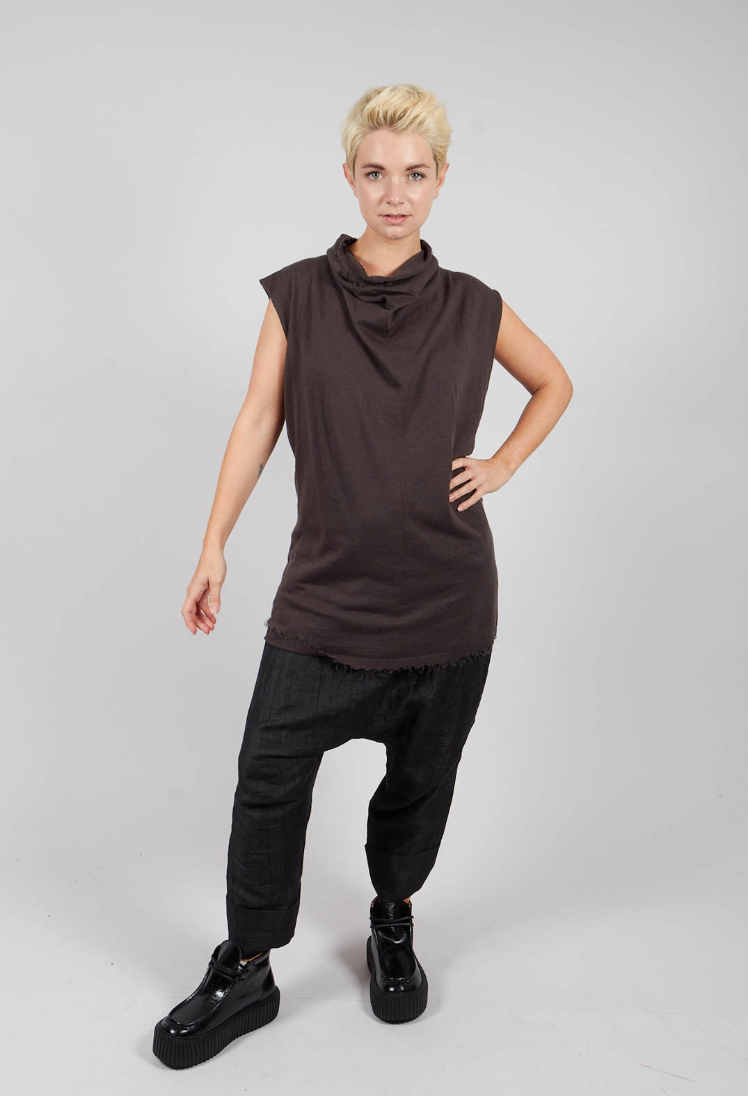 Sleeveless Knitted Top in Swamp - 1847406