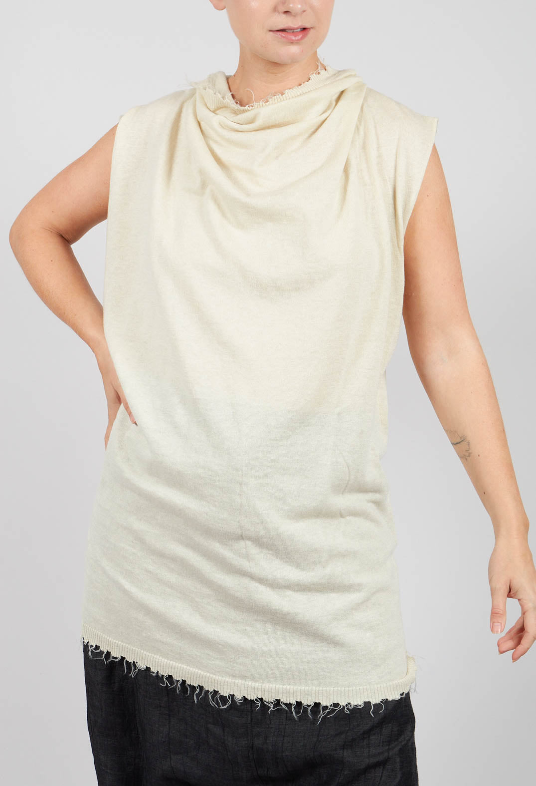 Sleeveless Knitted Top in Bone - 1847406