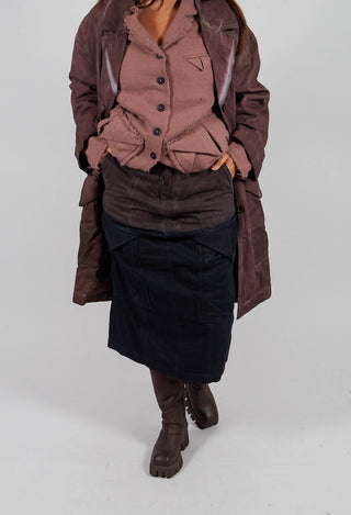 Colour Block Pencil Skirt in Flamingo Medium - 2030303