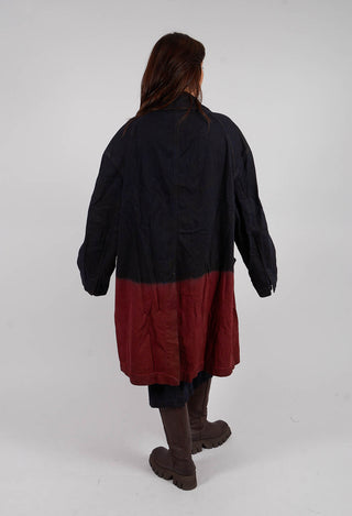Colour Block Coat in Crab Medium - 2031205
