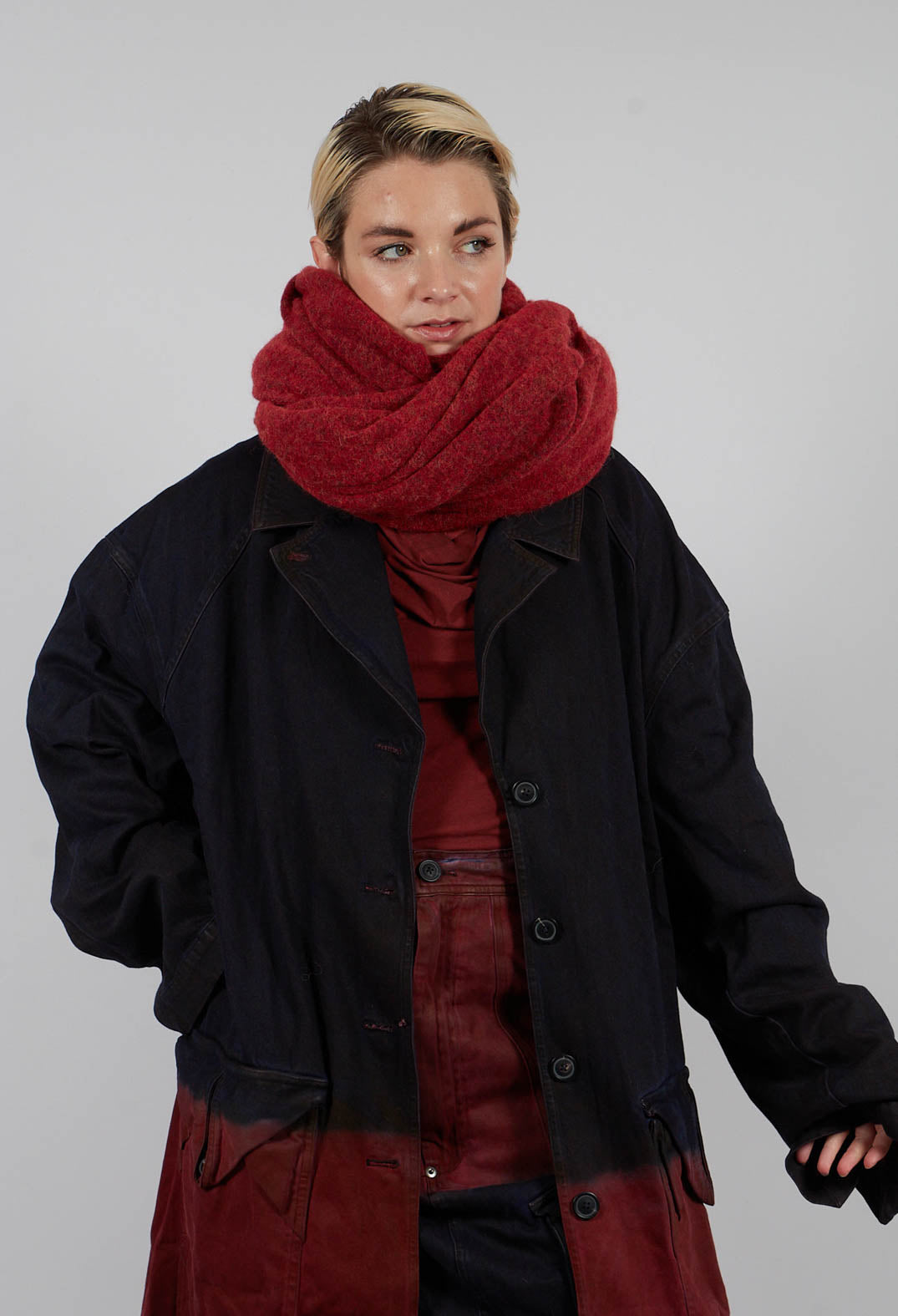 Colour Block Coat in Crab Medium - 2031205