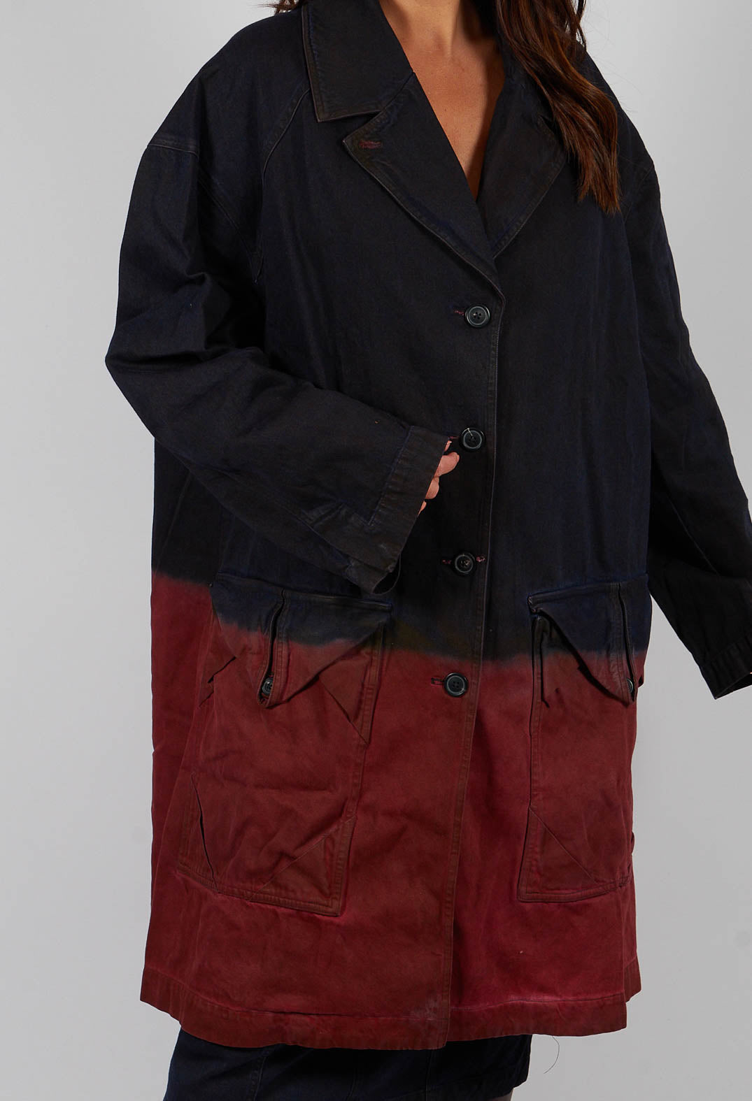 Colour Block Coat in Crab Medium - 2031205