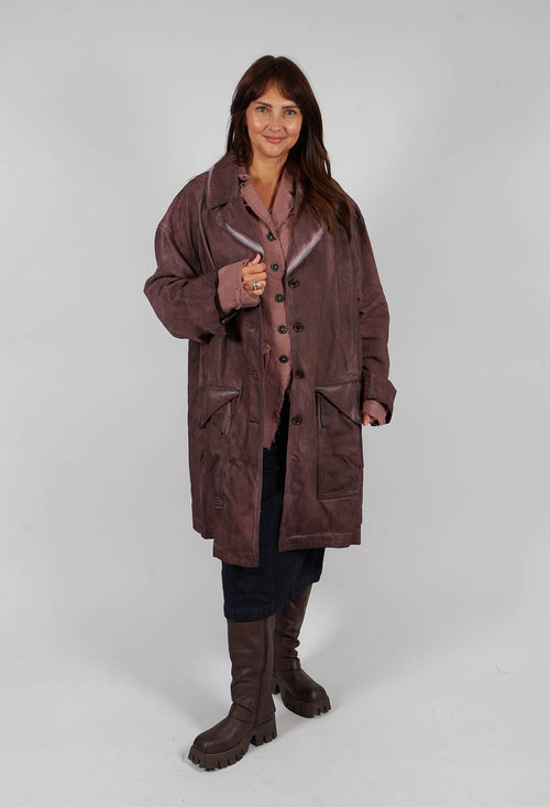 Colour Block Coat in Flamingo Light - 2031205