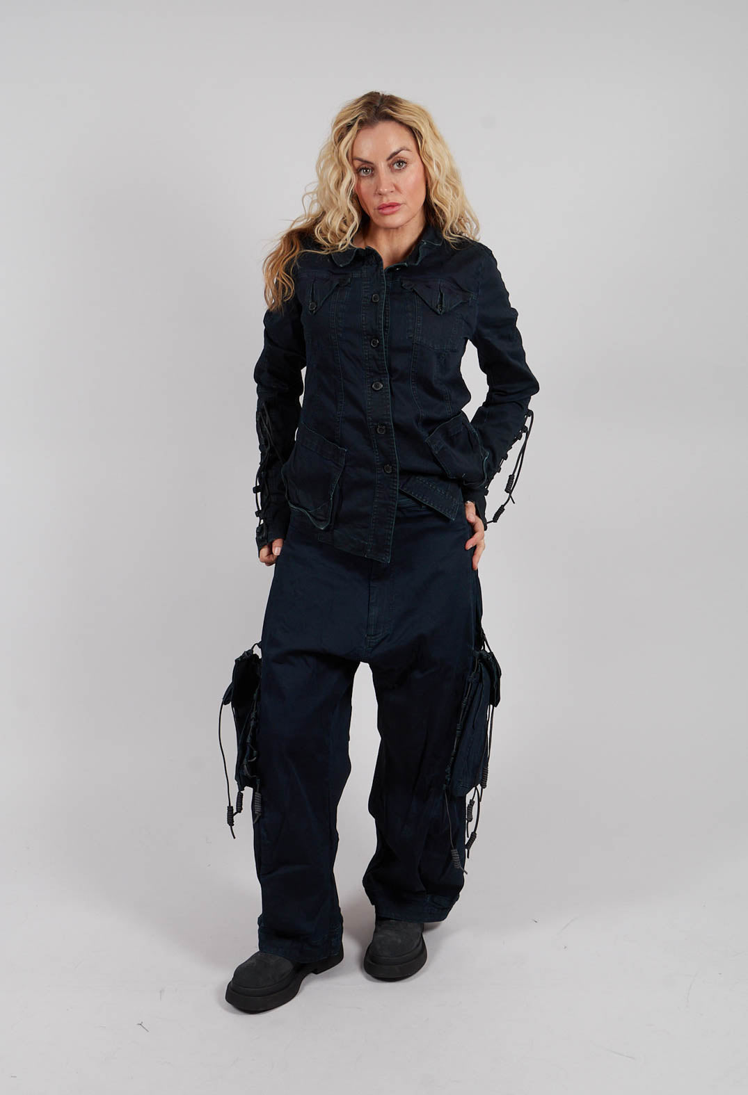 Relaxed Fit Jeans with Pockets in Pine Dark - 2060114