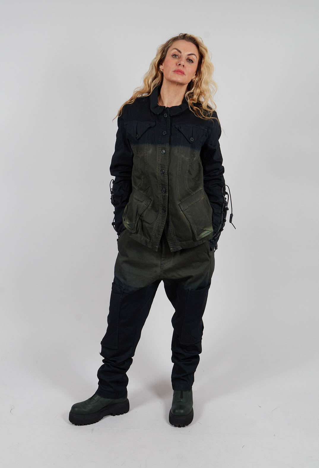 Button Through Jacket in Pine Medium - 2061107