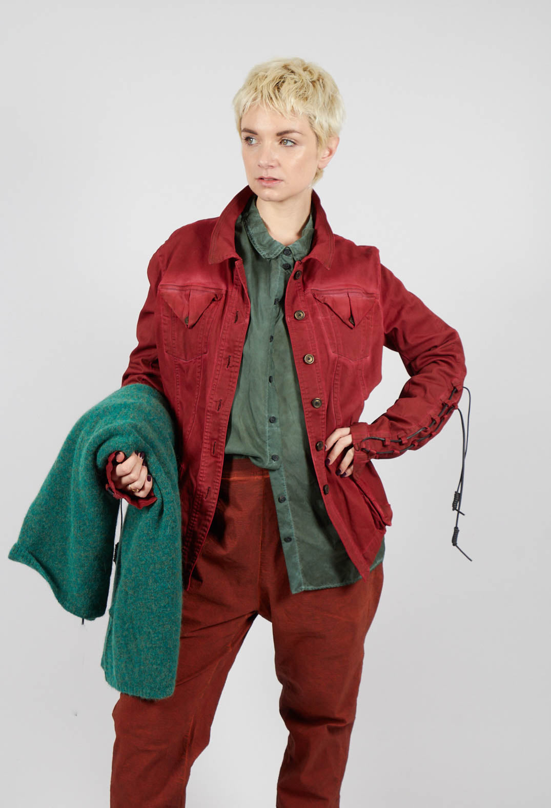 Button Through Jacket in Crab Light - 2061107