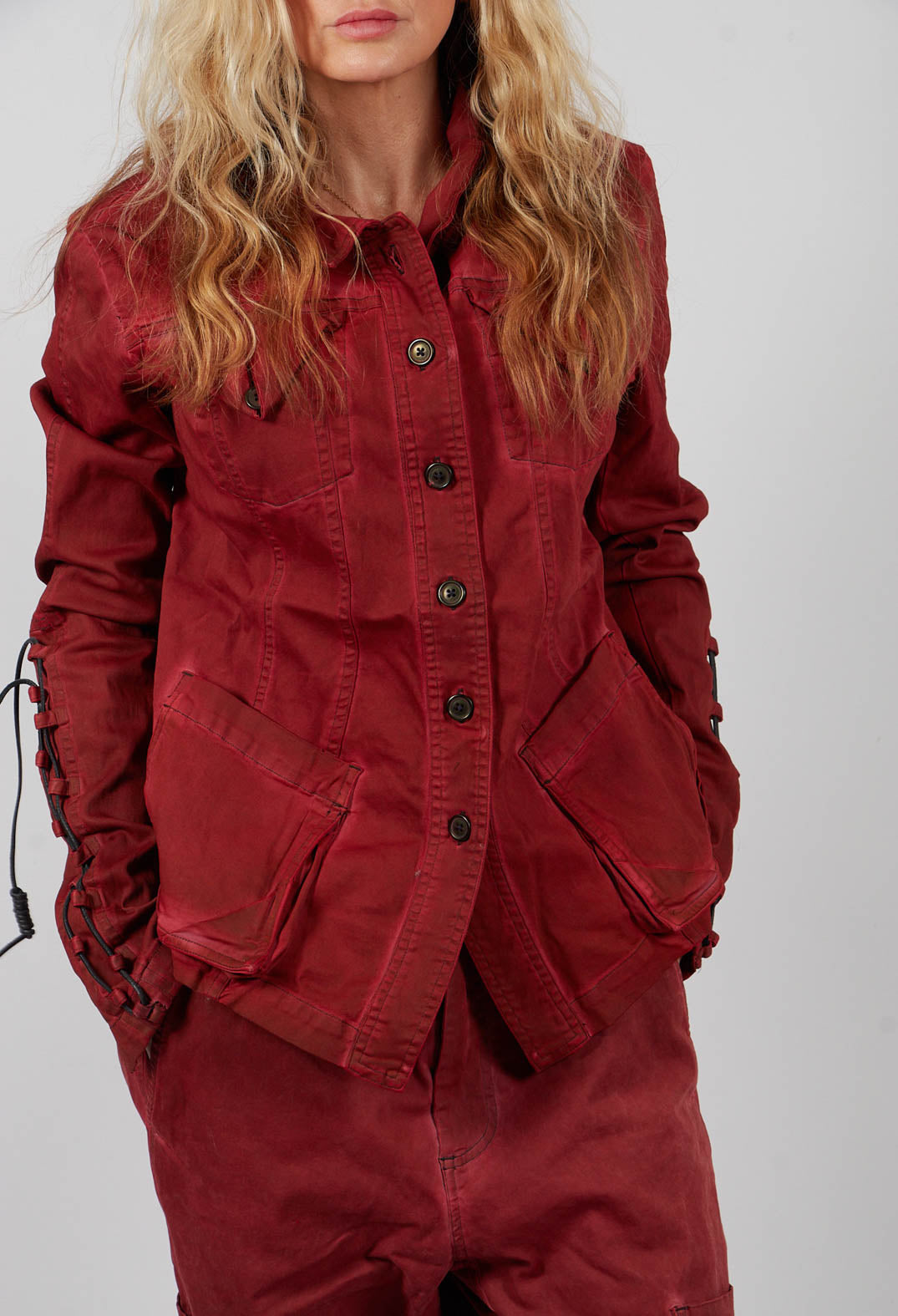 Button Through Jacket in Crab Light - 2061107