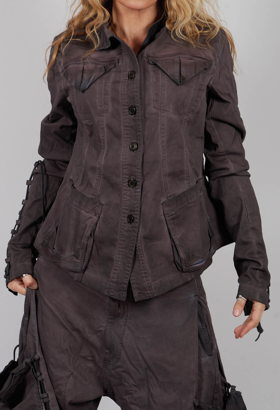 Button Through Jacket in Flamingo Light - 2061107