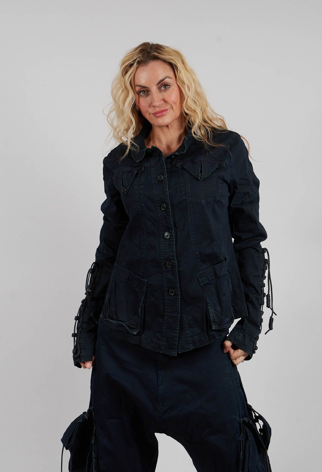 Button Through Jacket in Pine Dark - 2061117