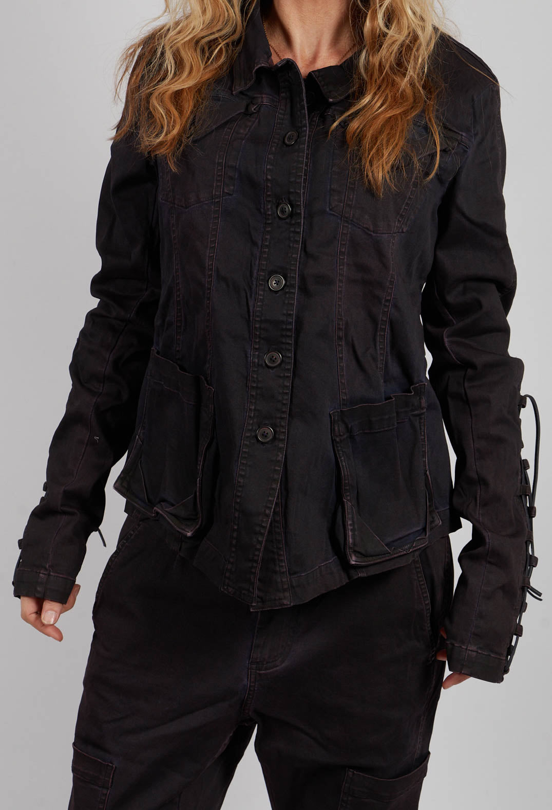 Button Through Jacket in Crab Dark - 2061117