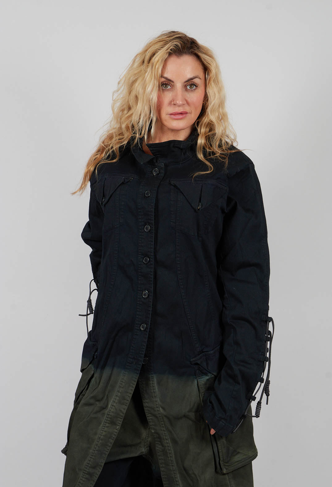 Button Through Coat in Lagoon Medium - 2061208
