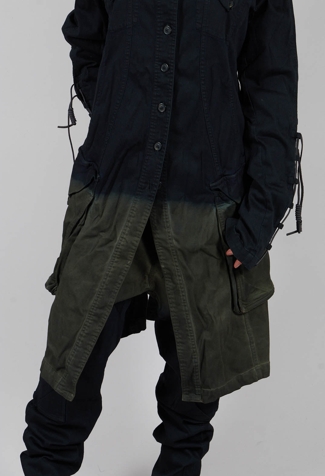 Button Through Coat in Lagoon Medium - 2061208