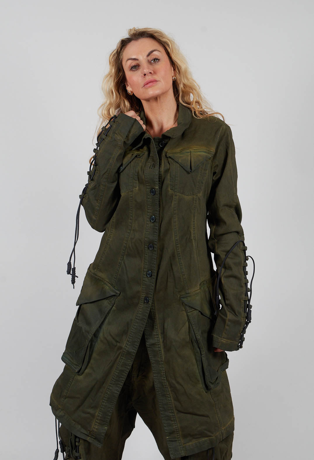 Button Through Coat in Lagoon Light - 2061208