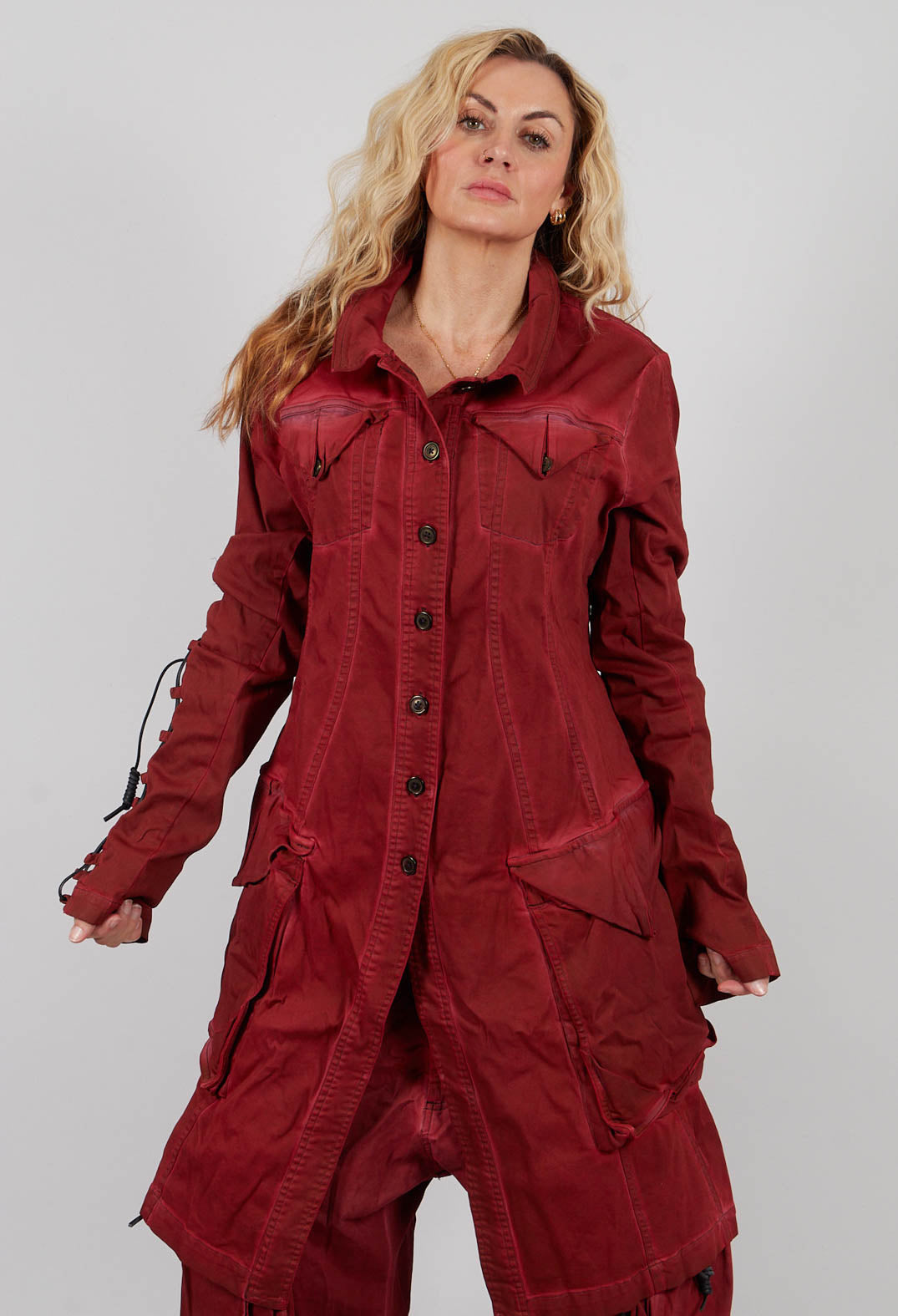 Button Through Coat in Crab Light - 2061208