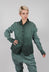 Drop Crotch Trousers with Ruched Leg in Pine Reverse - 2120103