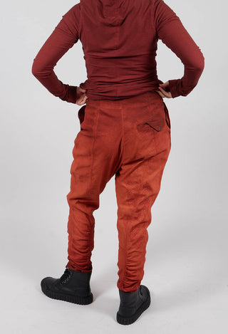 Drop Crotch Trousers with Ruched Leg in Crab Reverse - 2120103
