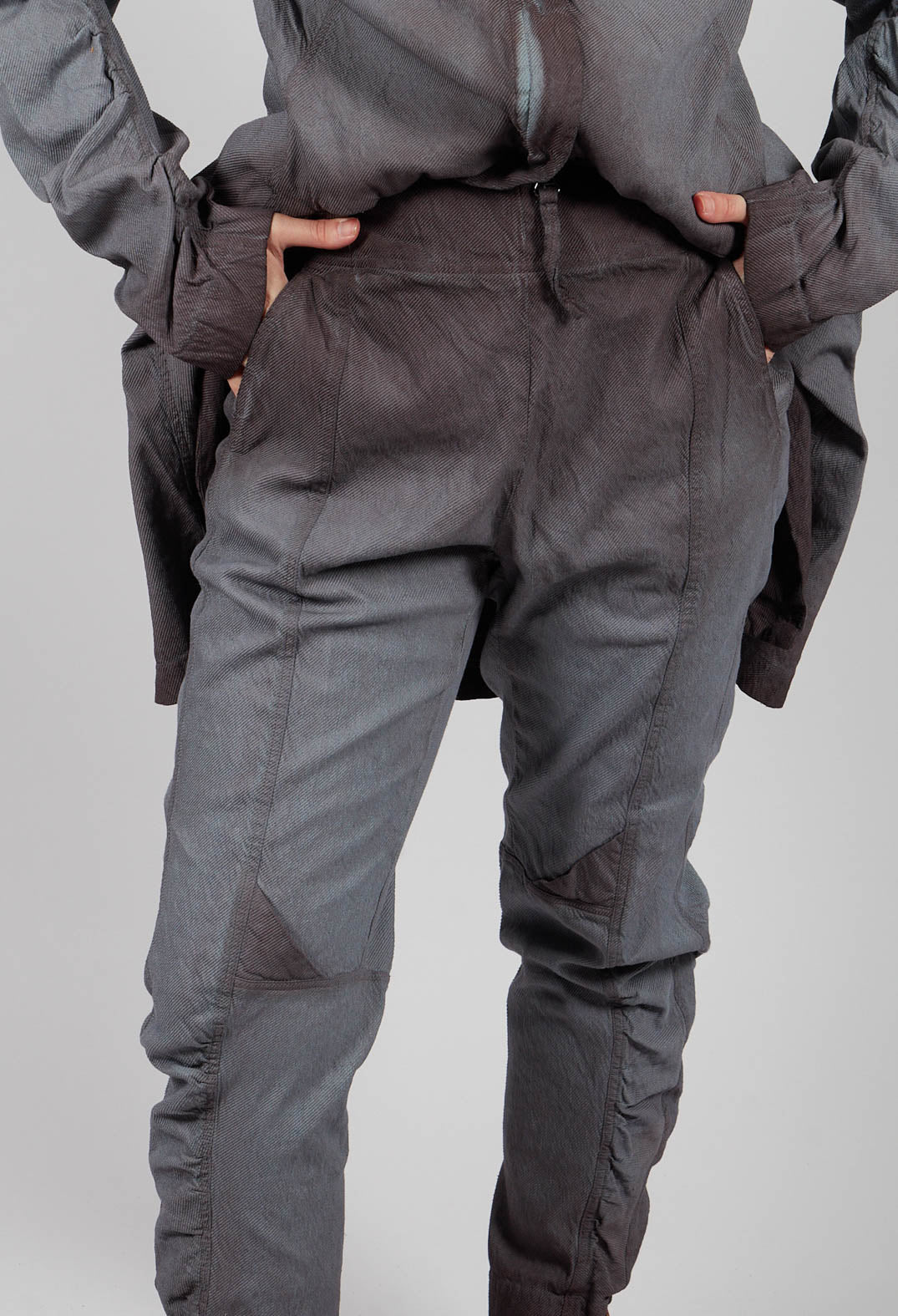 Slim Fit Trousers with Ruched Leg in Flamingo Reverse - 2120104