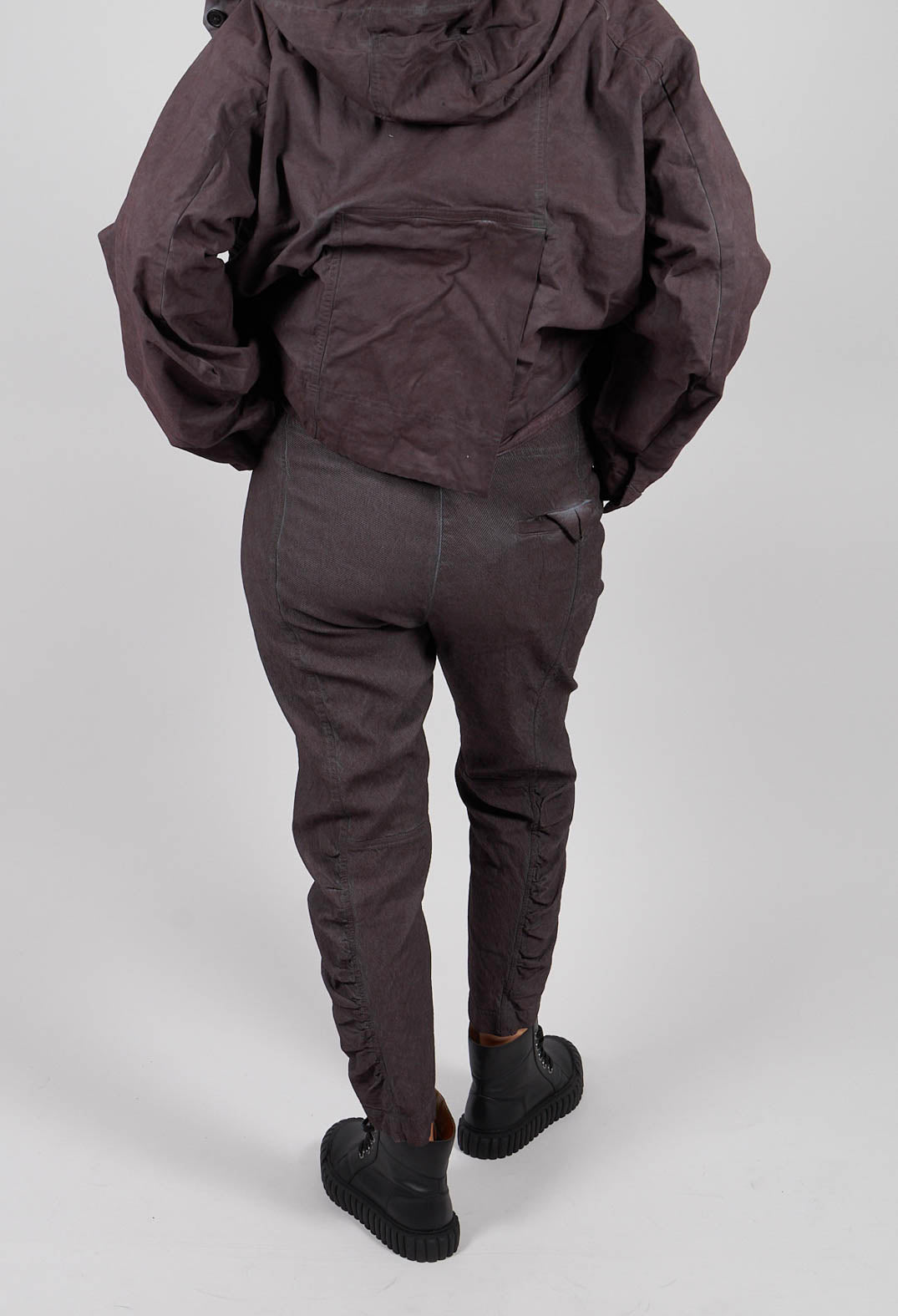 Slim Fit Trousers with Ruched Leg in Flamingo Cloud - 2120104