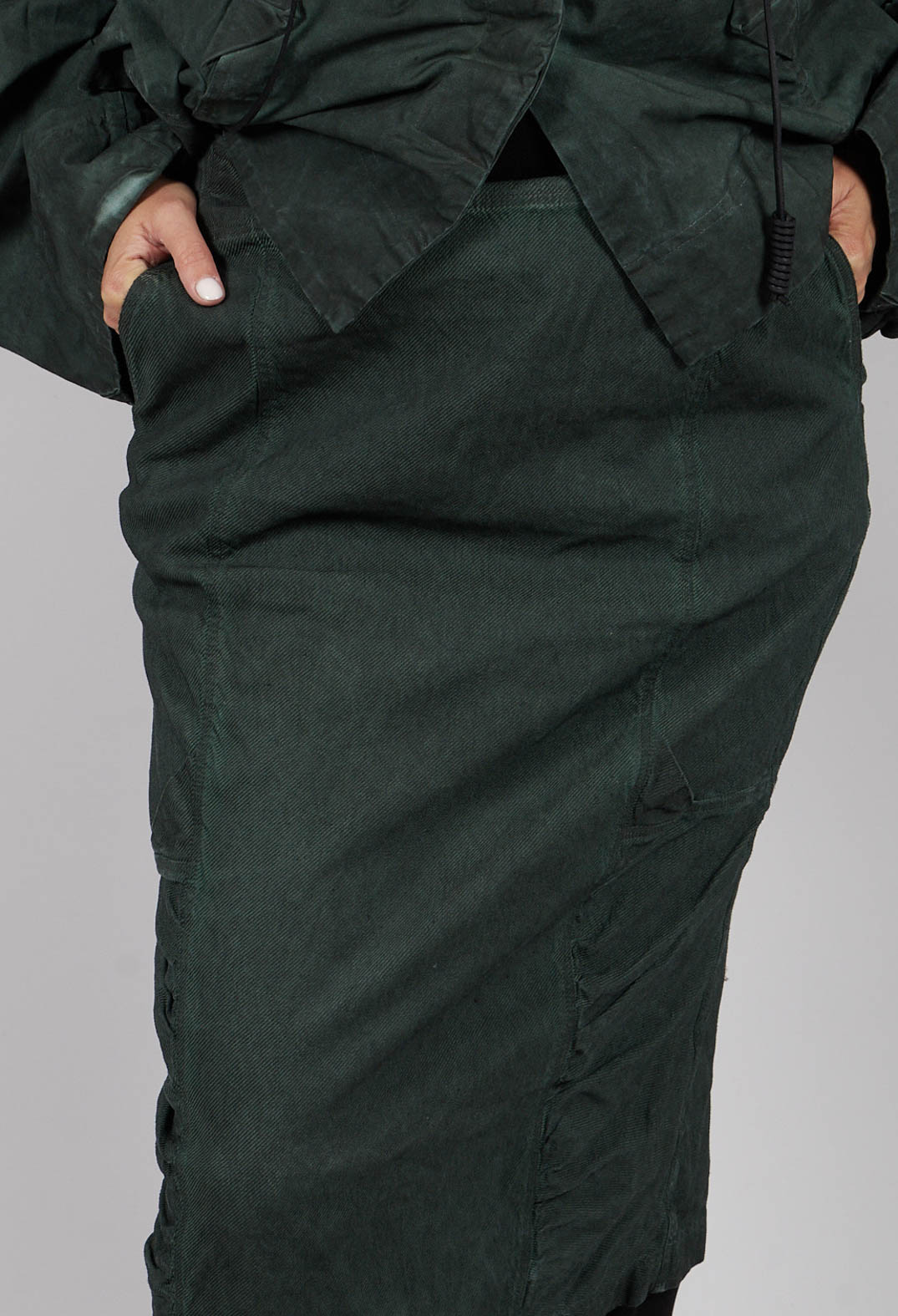 Ruched Detail Pencil Skirt in Pine Cloud - 2120306
