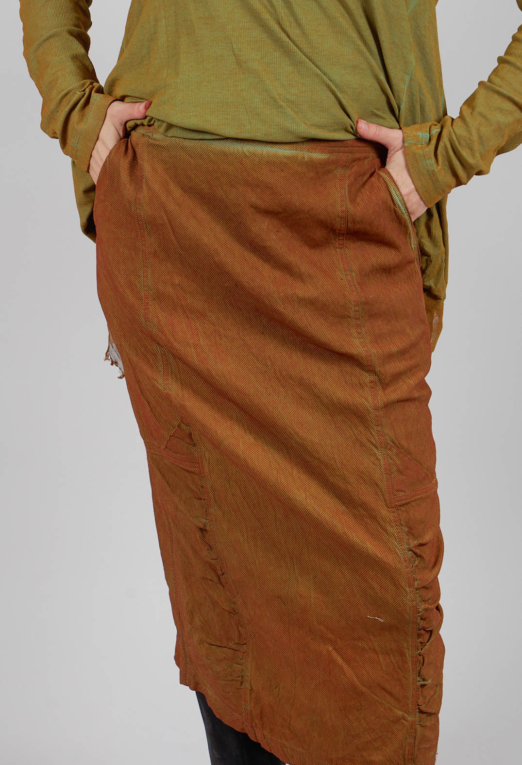 Ruched Detail Pencil Skirt in Lagoon Cloud - 2120306