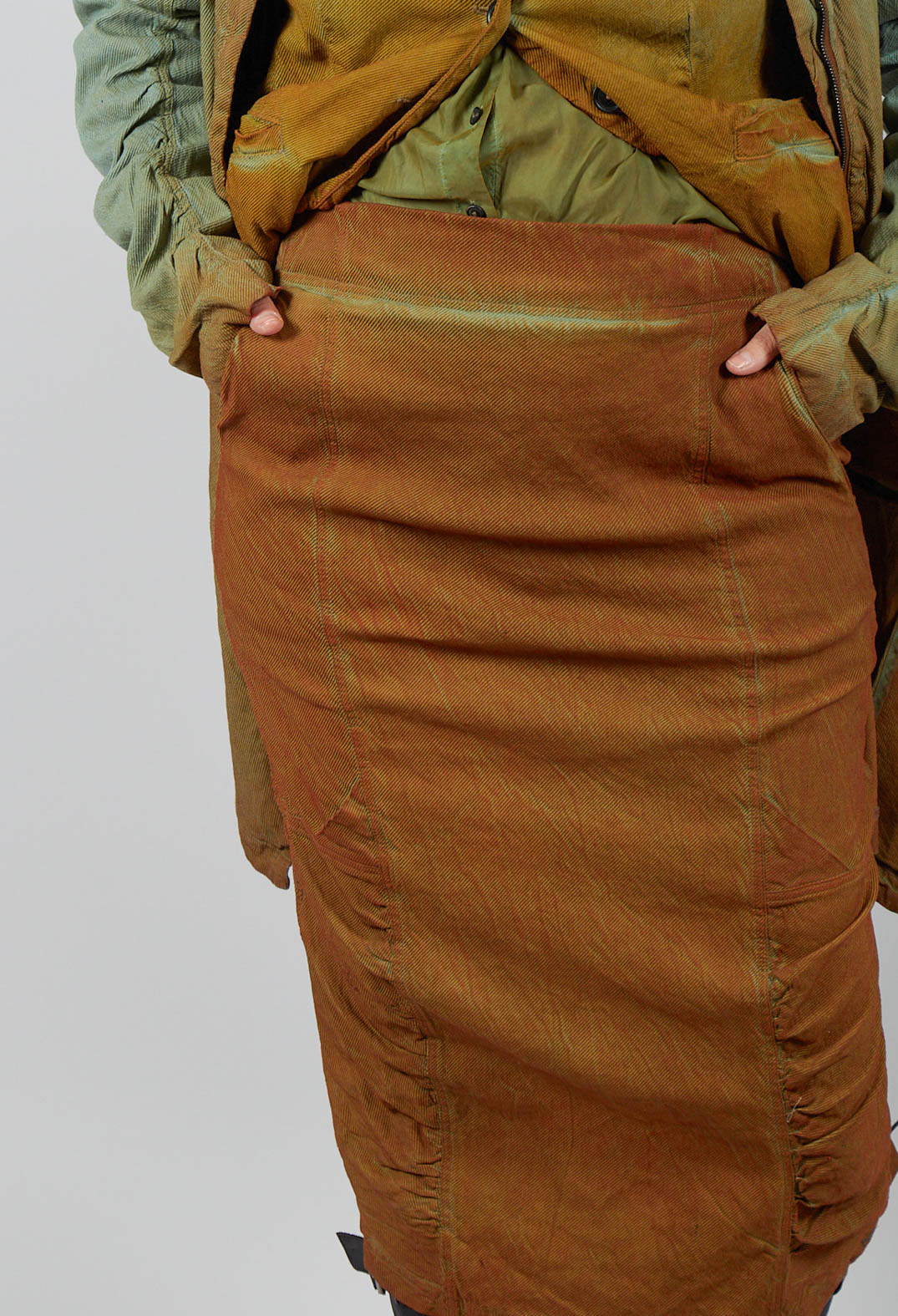 Ruched Detail Pencil Skirt in Lagoon Cloud - 2120306
