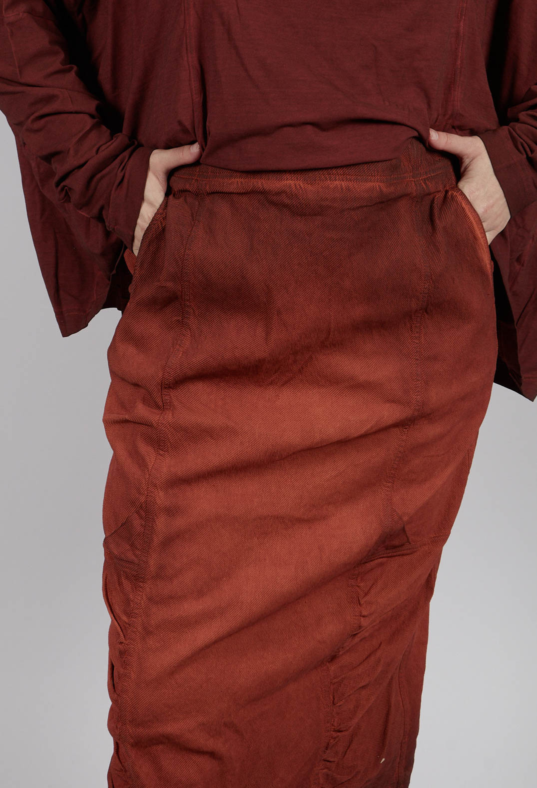 Ruched Detail Pencil Skirt in Crab Reverse - 2120306