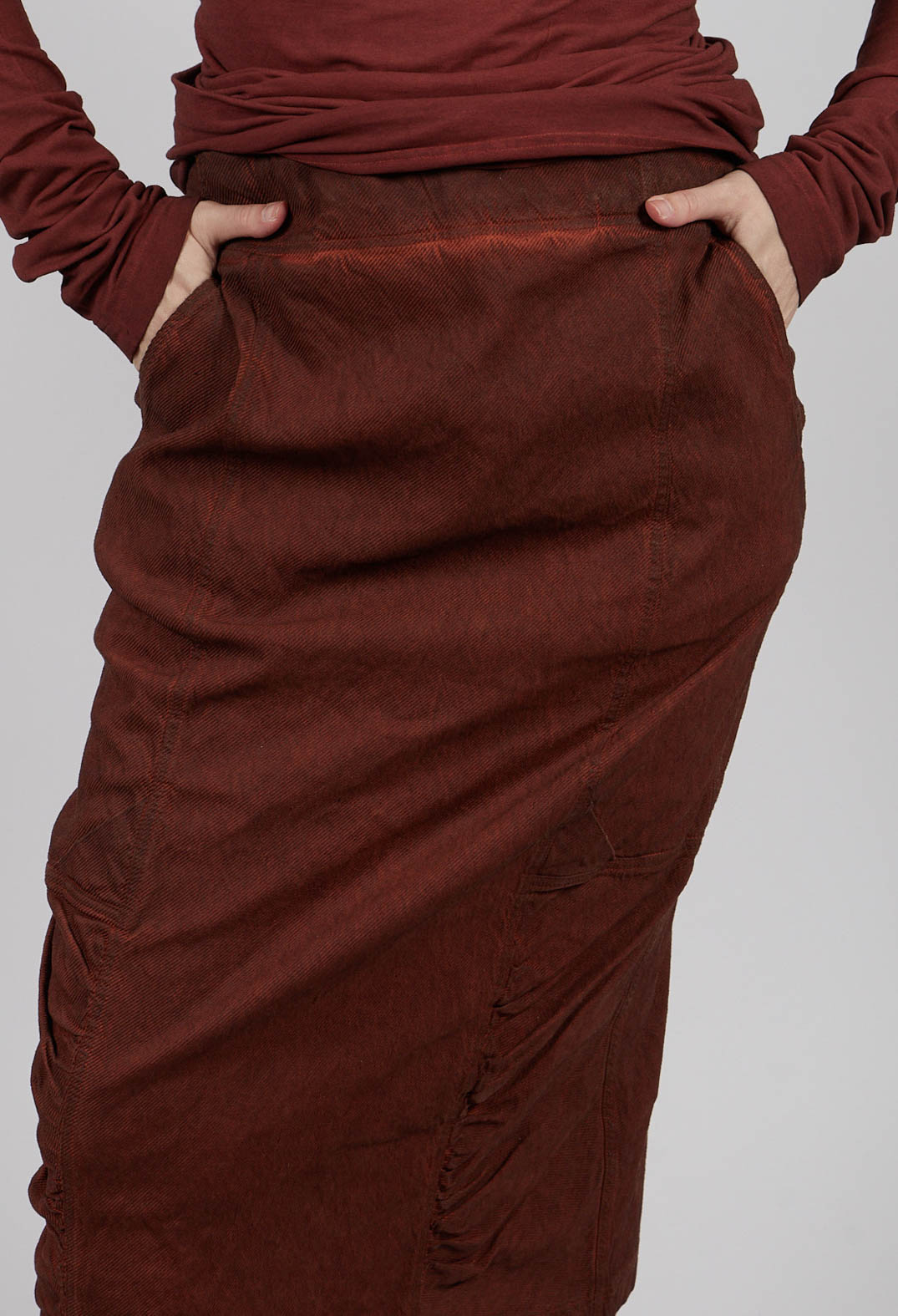 Ruched Detail Pencil Skirt in Crab Cloud - 2120306