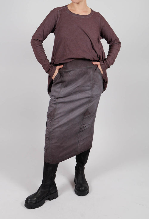 Ruched Detail Pencil Skirt in Flamingo Reverse - 2120306