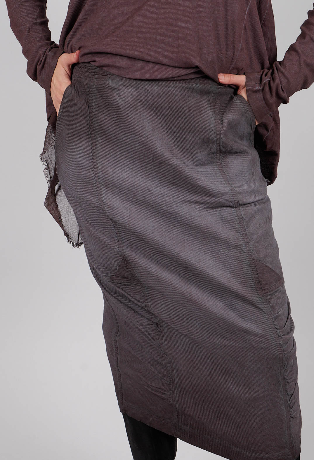 Ruched Detail Pencil Skirt in Flamingo Reverse - 2120306