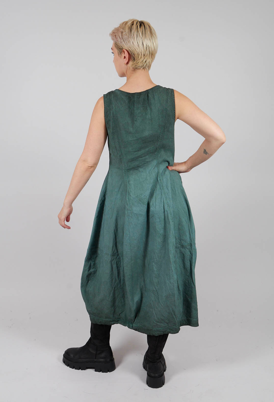 Ruched Detail Dress in Pine Reverse - 2120907