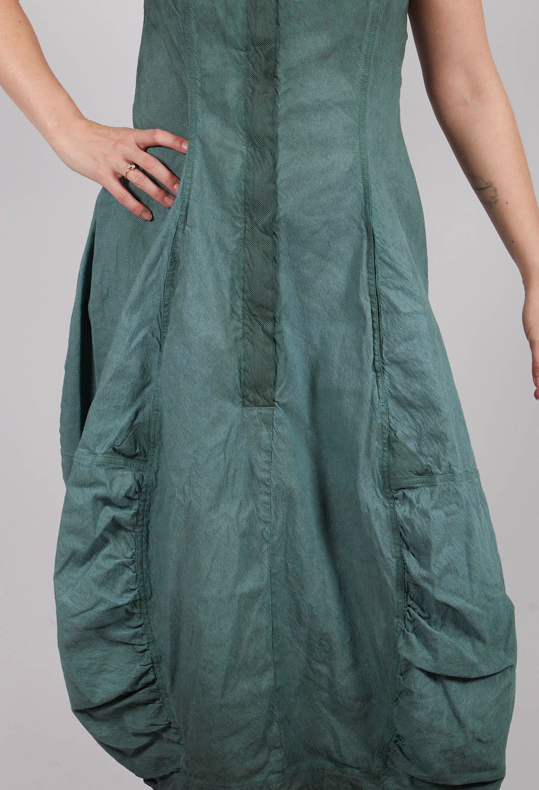 Ruched Detail Dress in Pine Reverse - 2120907